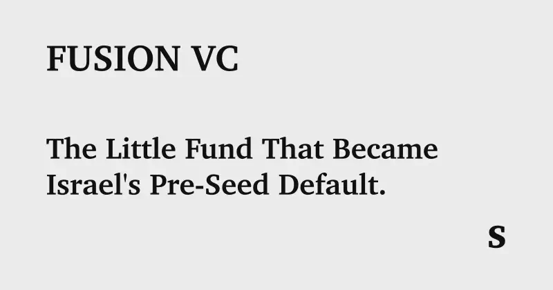 Featured image of post The Little Fund That Became Israel's Pre-Seed Default